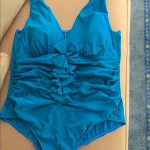 Ruched and Ruffled Swimsuit worn only once.